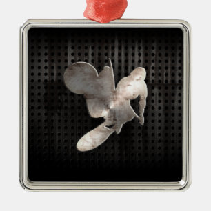 Adorno Metálico Azote del motocrós; Negro fresco