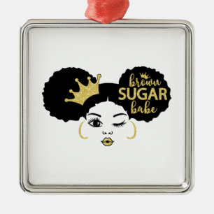 Adorno Metálico Azúcar marrón en negro y oro