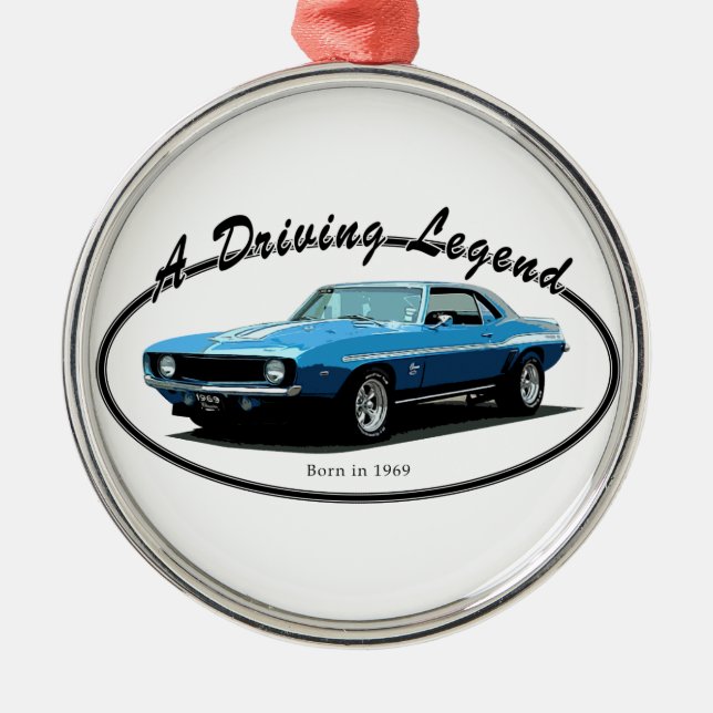 Adorno Metálico Azul 1969 de Camaro (Frente)