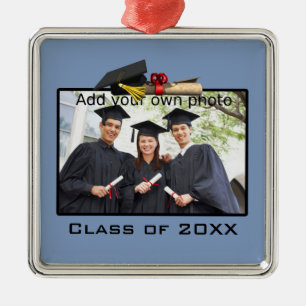 Adorno Metálico Azul claro Añadir tu foto / año de graduación