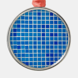 Adorno Metálico Azulejo Mosaico Azul