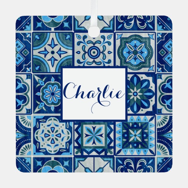 Adorno Metálico Azulejos personalizados de perro mascota (Anverso)