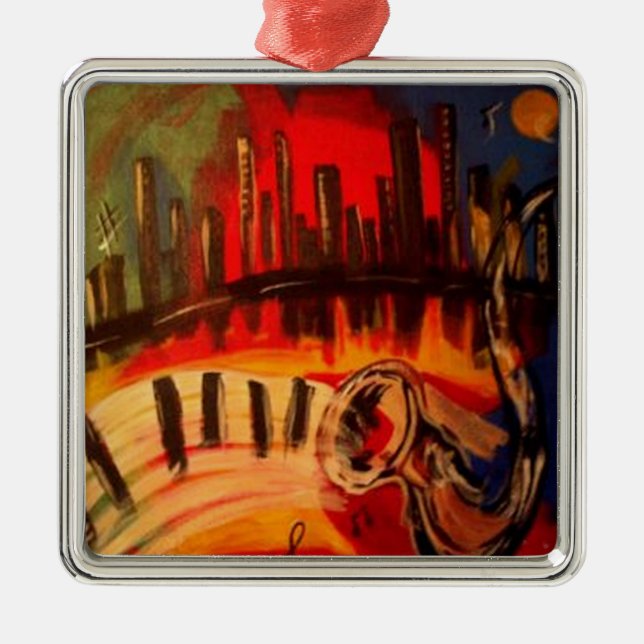 Adorno Metálico "Azules de New Orleans" por Linda Powell~Original (Frente)