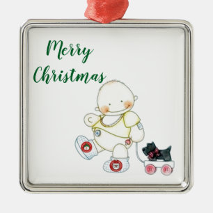 ADORNO METÁLICO ***BABE PULLS WAGON*** NAVIDAD ORNAMENTAL