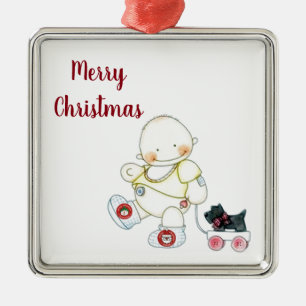 ADORNO METÁLICO ***BABE PULLS WAGON*** NAVIDAD ORNAMENTAL