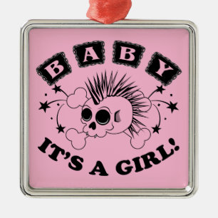 Adorno Metálico Baby Girl Skull