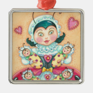 Adorno Metálico Baby Ladybugs MOM CHRISTMAS ORNAMENT