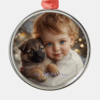 Adorno Metálico Baby & Puppy Christmas Magic Ornament