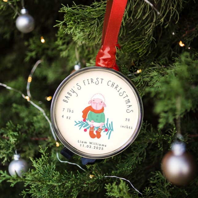 Adorno Metálico Baby’s First Christmas Adorable Lamb  Ornament (Subido por el creador)