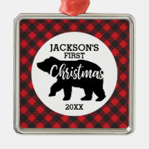 Babys First Christmas Photo Ceramic Ornament