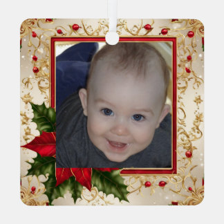 Adorno Metálico Baby's First Christmas Photo Template