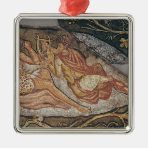 Adorno Metálico Bacchus que descansa, detalle