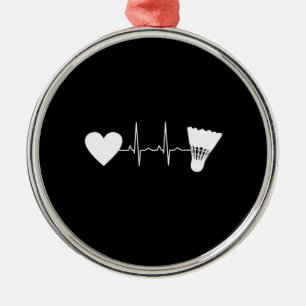 Adorno Metálico Badminton Ball Heartbeat