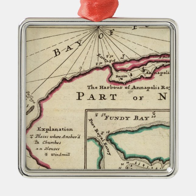 Adorno Metálico Bahía de Fundy y puerto de Annapolis real (Frente)