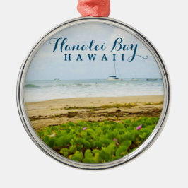 Adorno Metálico Bahía Hanalei Kauai Hawaii Beach & Boats