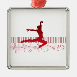 Adorno Metálico Bailarín de ballet en un teclado       