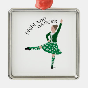 Adorno Metálico Bailarín de las Highlands escocesas - Verde