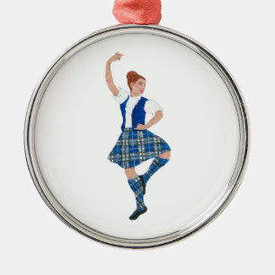 Adorno Metálico Bailarín escocés de Highland - Nevil Plaid