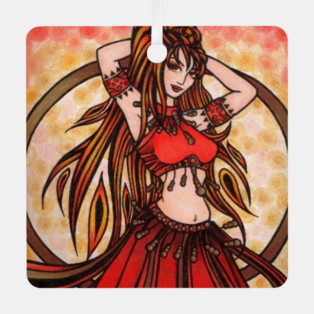 Adorno Metálico Bailarina del vientre de escarlata (Anverso)