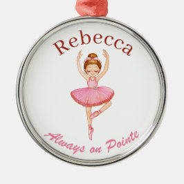 Adorno Metálico Baile de ballet personalizado, regalo de tutu rosa