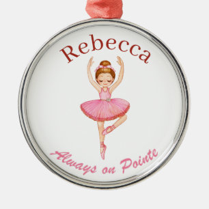 Adorno Metálico Baile de ballet personalizado, regalo de tutu rosa
