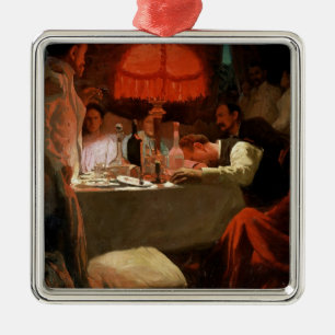 Adorno Metálico Bajo luz roja, c.1910