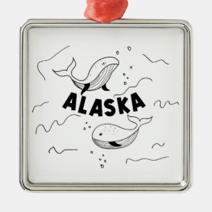 Adorno Metálico Ballenas de Alaska
