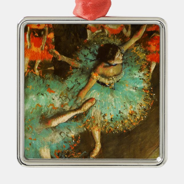 Adorno Metálico Ballerina Dance Green Dancer Edger Degas Painting (Frente)