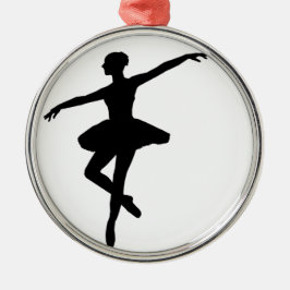 Adorno Metálico Ballet simple Ballerina Blanca Negra