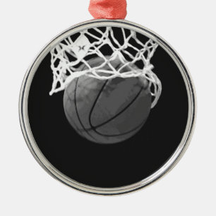 Adorno Metálico Baloncesto blanco y negro