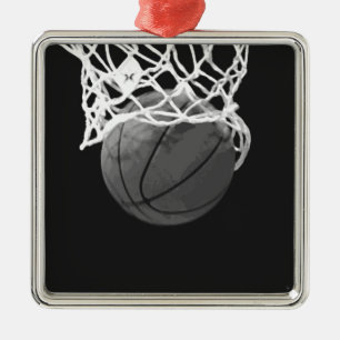 Adorno Metálico Baloncesto blanco y negro