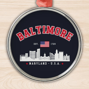 Adorno Metálico Baltimore Maryland Modern Skyline city