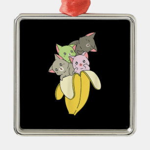 Adorno Metálico Banana Funny Cat Regalo de gatito