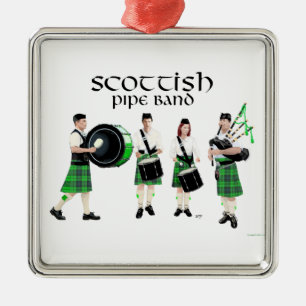 Adorno Metálico Banda de gaitas escocesa - Kilts verdes