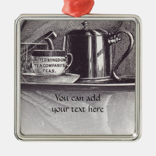 Adorno Metálico Bandeja de té de época