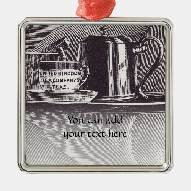 Adorno Metálico Bandeja de té de época (Frente)