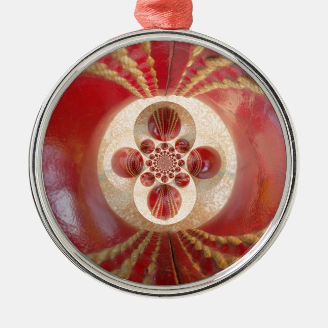 Adorno Metálico Bandejas de cricket rojas resumen diseño de impres (Frente)