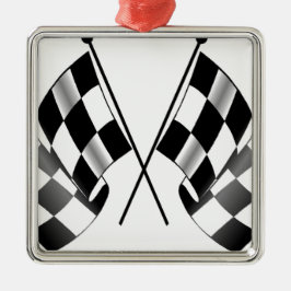 Adorno Metálico bandera a cuadros