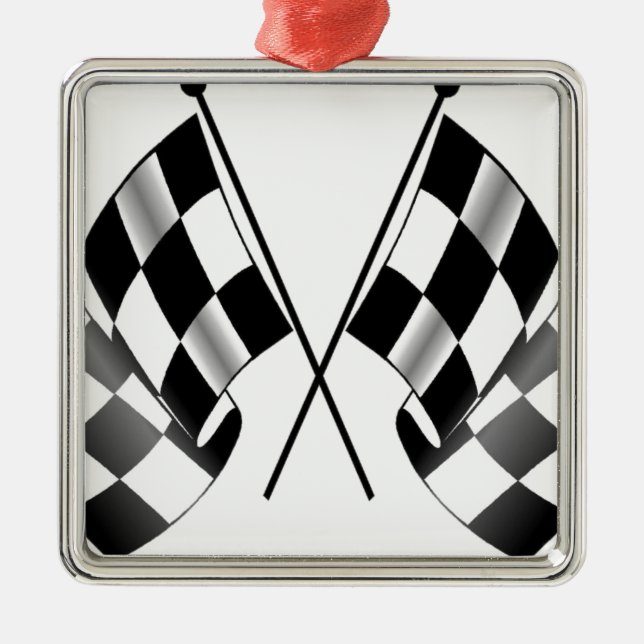 Adorno Metálico bandera a cuadros (Frente)