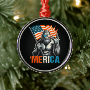 Adorno Metálico Bandera Americana de Roca Bigfoot Merica