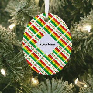 Adorno Metálico Bandera boliviana cubierta con tu nombre encontrad