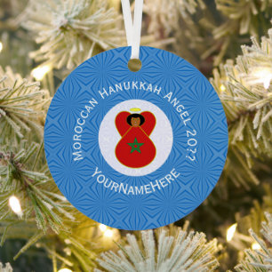 Adorno Metálico Bandera de Angel Hanukkah marroquí personalizada