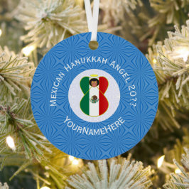 Adorno Metálico Bandera de Angel Hanukkah mexicano personalizada