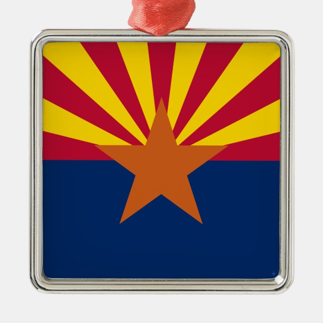 Adorno Metálico Bandera de Arizona: Poniendo a Star Sun, el Estado (Frente)