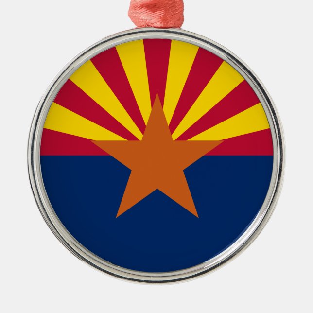 Adorno Metálico Bandera de Arizona: Poniendo a Star Sun, el Estado (Frente)