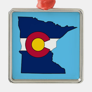 Adorno Metálico Bandera de Colorado Símbolo cuadrado del contorno 
