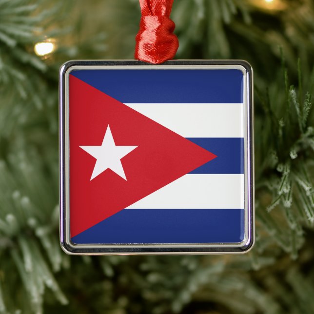 Adorno Metálico Bandera de Cuba (Árbol)