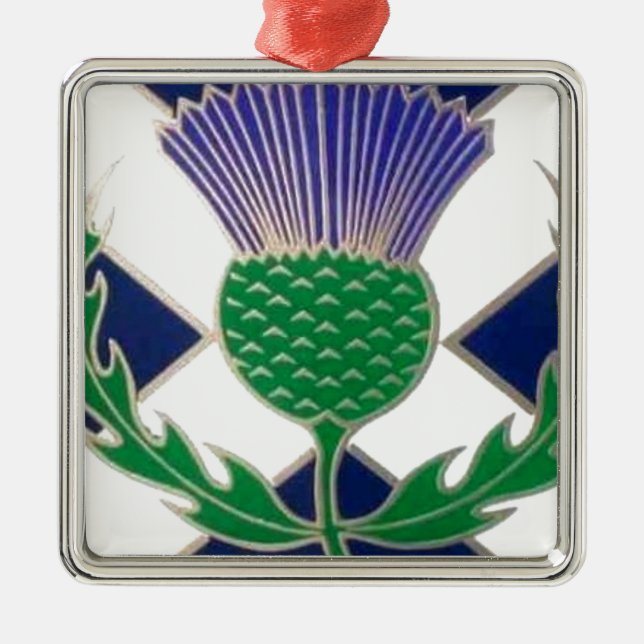 Adorno Metálico Bandera de Escocia y del cardo (Frente)
