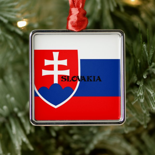 Adorno Metálico Bandera de Eslovaquia (Árbol)