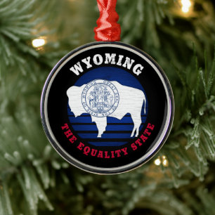 ADORNO METÁLICO BANDERA DE ESTADO DE IGUALDAD DE WYOMING